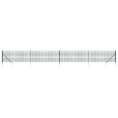 Gard plasa de sarma cu tarusi de fixare, verde, 0,8x10 m