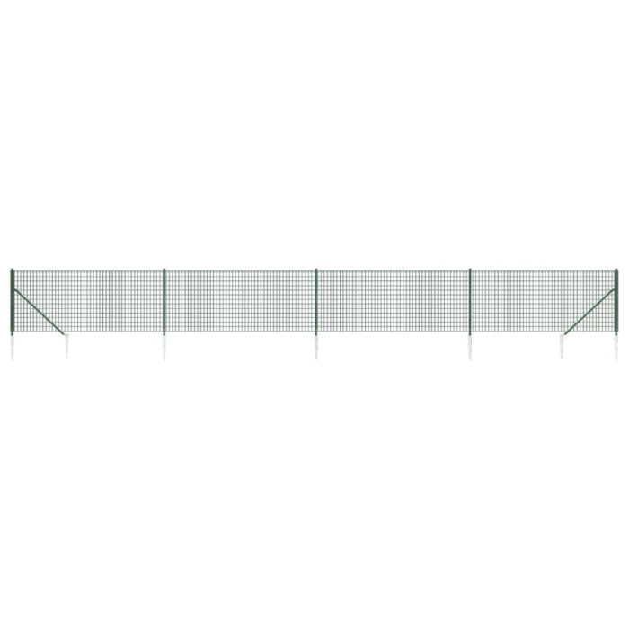 Gard plasa de sarma cu tarusi de fixare, verde, 0,8x10 m