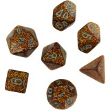 Set 7 Zaruri Chessex Mini Glitter - Auriu/Argintiu