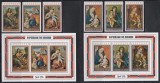 Burundi 1976 - Crăciun - Picturi de Raphael, Correggio, Bellini, s.a., 4 Serii + 4 Colite (Cu și Fără Suprataxa), F. RARE IN SET COMPLET, 4 POZE, MNH