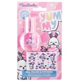 Set lac de unghii si stickere decorative Yummy, Martinelia 12241, 4 ml