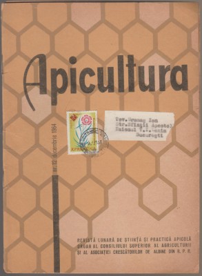 Revista Apicultura - Nr. 12, decembrie 1964 / timbru foto