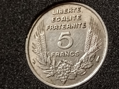 5 francs franc franci 1933 (in capsula), stare FB, mai rara foto