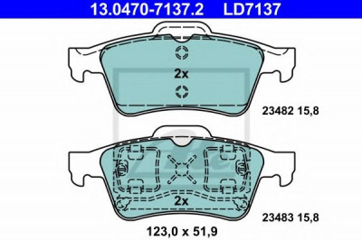 Set placute frana,frana disc RENAULT ESPACE IV (JK0/1) (2002 - 2015) ATE 13.0470-7137.2 foto