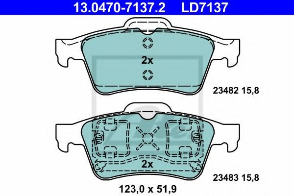 Set placute frana,frana disc RENAULT MEGANE II (BM0/1, CM0/1) (2002 - 2011) ATE 13.0470-7137.2