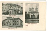 SV * Ploiesti MULTIPLA DE 3 IMAGINI: CENTRUL (HORA TARANEASCA) - SCOALA SECUNDARA DE FETE - BISERICA SFINTII IMPARATI