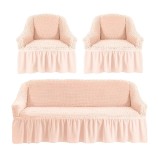 Cumpara ieftin Huse Elastice si Creponate, Canapea 3 Persoane + 2 Fotolii, Cream- HEP136