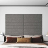 Cumpara ieftin Panouri de perete 12 buc. gri deschis 90x15 cm textil 1,62 m&sup2;