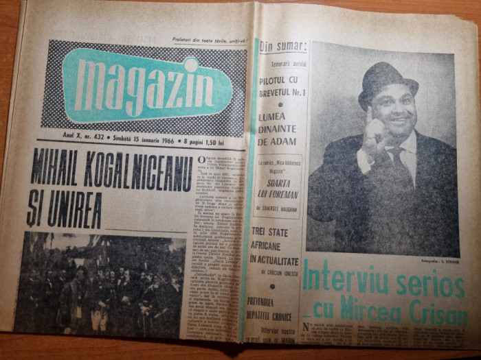 magazin 15 ianuarie 1966-interviu mircea crisan