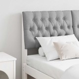 vidaXL Tăblie tapițată Gri deschis 140 cm Lemn de pin masiv 879343