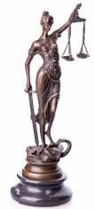Justitia-statueta din bronz cu un soclu din marmura PAB001