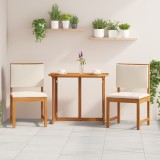 vidaXL Set scaune de grădină cu perne, 2 buc. fără cotiere lemn acacia