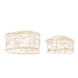 Cumpara ieftin Set 2 cosuri fier alb Inimioare 10x10x6 cm, 8x8x5 cm