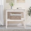 Gossi masa consola, alb, 80x40x75 cm, lemn masiv de pin