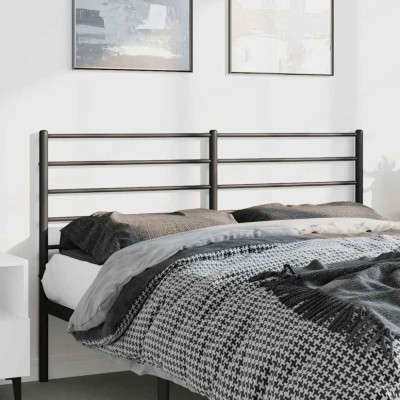 vidaXL Tăblie de pat metalică, negru, 135 cm 352351 foto