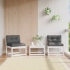 Set 2 Canapele Gradina Lemn Pin Alb cu Perne Antracit Gossi 63.5x73x78 cm