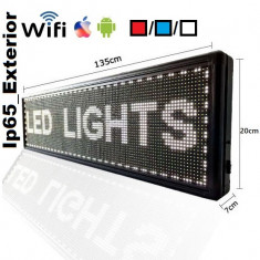 Reclama firma luminoasa exterior 130x20CM Panou LED programat wireless