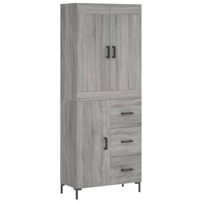 Dulap inalt, gri sonoma, 69,5x34x180 cm, lemn compozit foto
