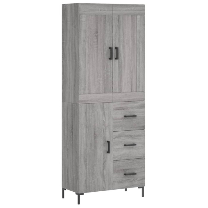 Dulap inalt, gri sonoma, 69,5x34x180 cm, lemn compozit