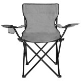 Scaun pliabil camping sau pescuit Sersimo, cu suport pahar, gri Household NewTrend