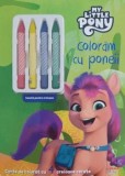 Cumpara ieftin Coloram cu poneii. Carte de colorat cu 4 creioane cerate/***