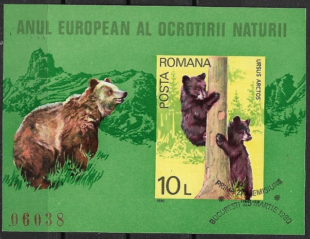 C2464 - Romania 1980 - Ocrotirea Naturii bloc stampilat