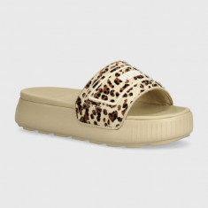 Puma papuci Karmen Slide femei, culoarea bej, cu platforma, 395401