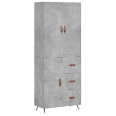 Dulap inalt, gri beton, 69,5x34x180, lemn compozit