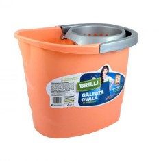Galeata cu Storcator Brilli, 13 L, Ovala, Culoare Piersica, Galeata Brilli, Galeata Portocalie cu Storcator Gri, Galeata de Menaj, Galeata Menaj, Gale foto