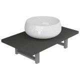 Cumpara ieftin Set mobilier de baie, 2 piese, gri, ceramica
