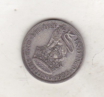 bnk mnd Anglia Marea Britanie 1 shilling 1936 , argint foto