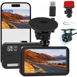 Camera Auto Dubla Technovici WiFi, Fata si Marsarier, Control din Telefon, Inregistrare 2.5K QHD, Unghi 170 grade, Vedere Nocturna, Senzor G