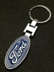 Breloc auto chei Ford Logo Emblema Mondeo Focus RS Transit Custom Mustang cadou foto