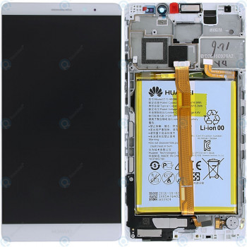 Huawei Mate 8 (NTX-L09, NTX-L29A) Capac frontal al modulului de afișare + LCD + digitizer + baterie argintie 02350PKA foto