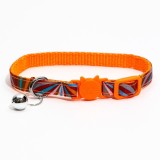 Zgarda ajustabila cu catarama pisica, pentru pisici, cu clopotel, 26cm, Portocaliu, Ropet