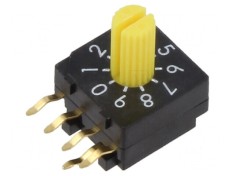 &Icirc;ntrerupător codificare Poz 10 PCB THT 100m&Omega; 2,54mm