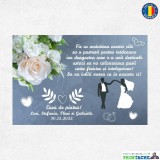 Tablou Canvas Personalizat Nunta Casa de Piatra, Lemn Brad, Print Premium, Cadou Mirilor, Decoratiune Casa, Rezistent UV
