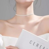 Lantisor Din Argint Bilute Choker --- Bead Laser 4R--- Arg401A, Argintboutique