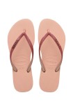 Havaianas slapi SLIM GLITTER II femei, culoarea roz, cu toc plat, 4146975.9898