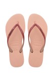 Havaianas slapi SLIM GLITTER II femei, culoarea roz, cu toc plat, 4146975.9898