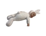 Iepuras Bebe Alb 30cm, Imitatie Anne Geddes, Lumanare Botez, Decor Copii 3+