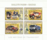 Congo 2006 - Transporturi , Muzica , motociclete , turisme , camioane , raliul Paris-Dakar , bloc 4 valori , dantelate, Meserii, Nestampilat