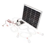 Set panou solar monocristalin 50W 12-24V cu 4 becuri LED Breckner
