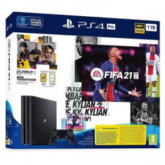 Consola SONY PlayStation 4 Pro (PS4 Pro) 1TB SH (Second Hand), Jet Black + joc FIFA 21 foto