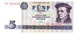 Germania DDR 5 Mark Marci 1975 P-27a aUNC Seria 365338