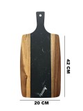 Tocator de bucatarie SanDonna 941 Negru, dreptunghiular, 40 x 20 cm