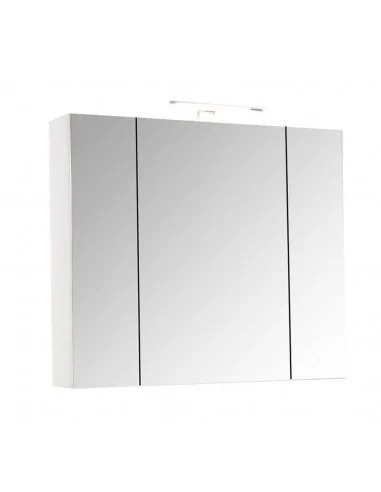 Dulap baie cu oglinda Celine, PAL, iluminare led, 80 cm, 2 usi, 3 rafturi, soft close, alb