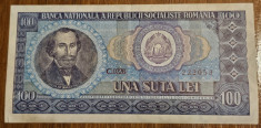 100 lei 1966, RSR / Rom&amp;acirc;nia, VF+ foto