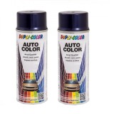 Pachet 2 x Vopsea spray auto Dacia albastru violet metalizata Dupli-Color 350 ml