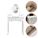 Cumpara ieftin Set masa toaleta 140x80x40 cm, oglinda, scaun, 5 sertare, RESIGILAT